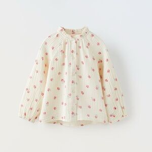 Zara Pink Floral Print Top size 9-12 months